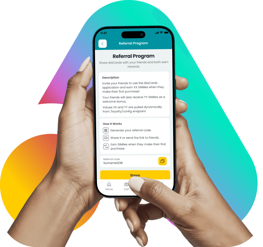 Referral program: share with friends and earn SIMiles